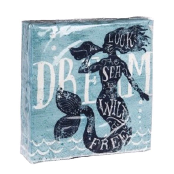 Cypress Home Other - Cypress Home Mermaid Dream Cocktail Beverage  Paper Napkins, 40 ct
